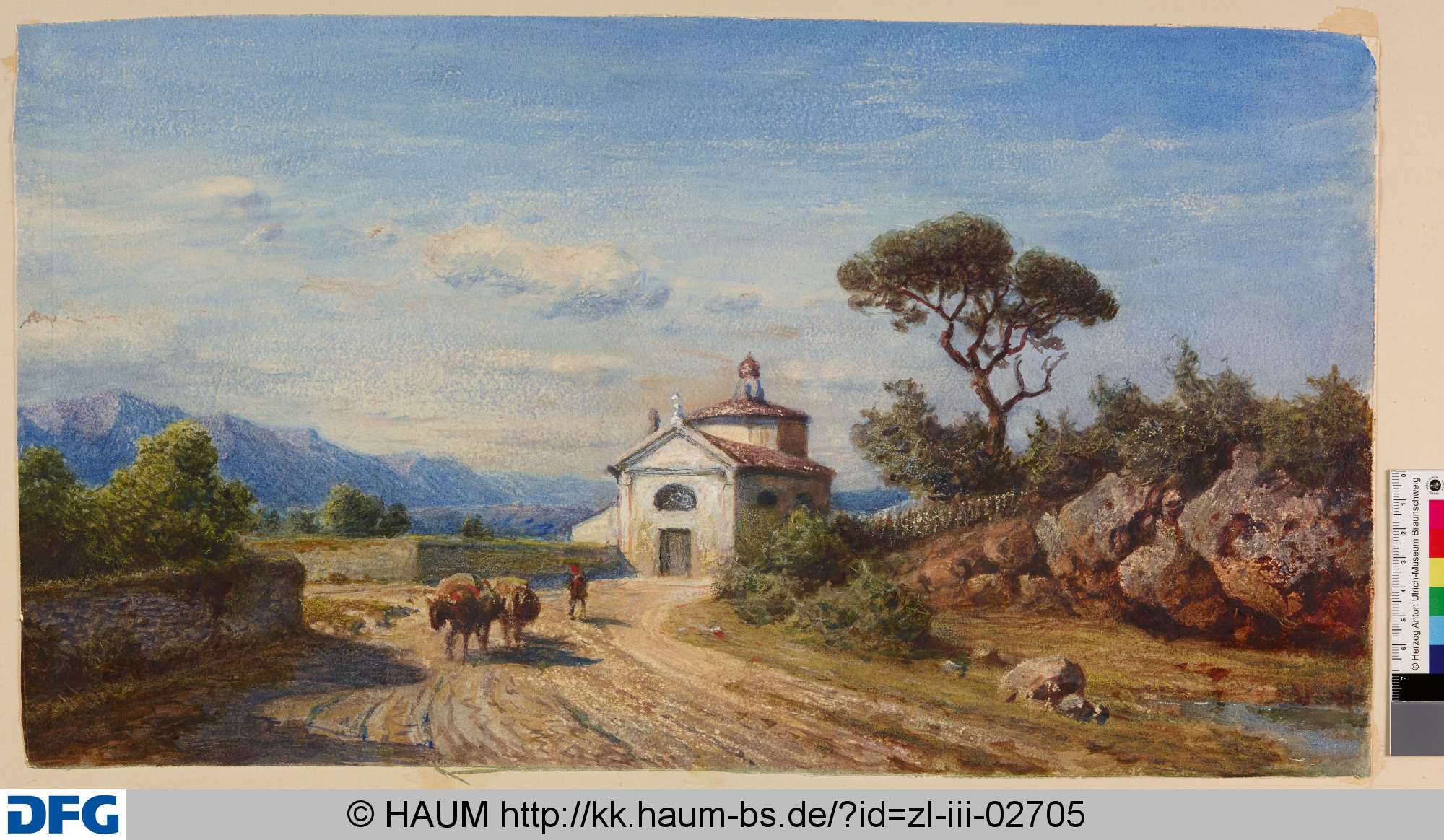 Kapelle bei Battaglia, Adolf Nickol, 1883