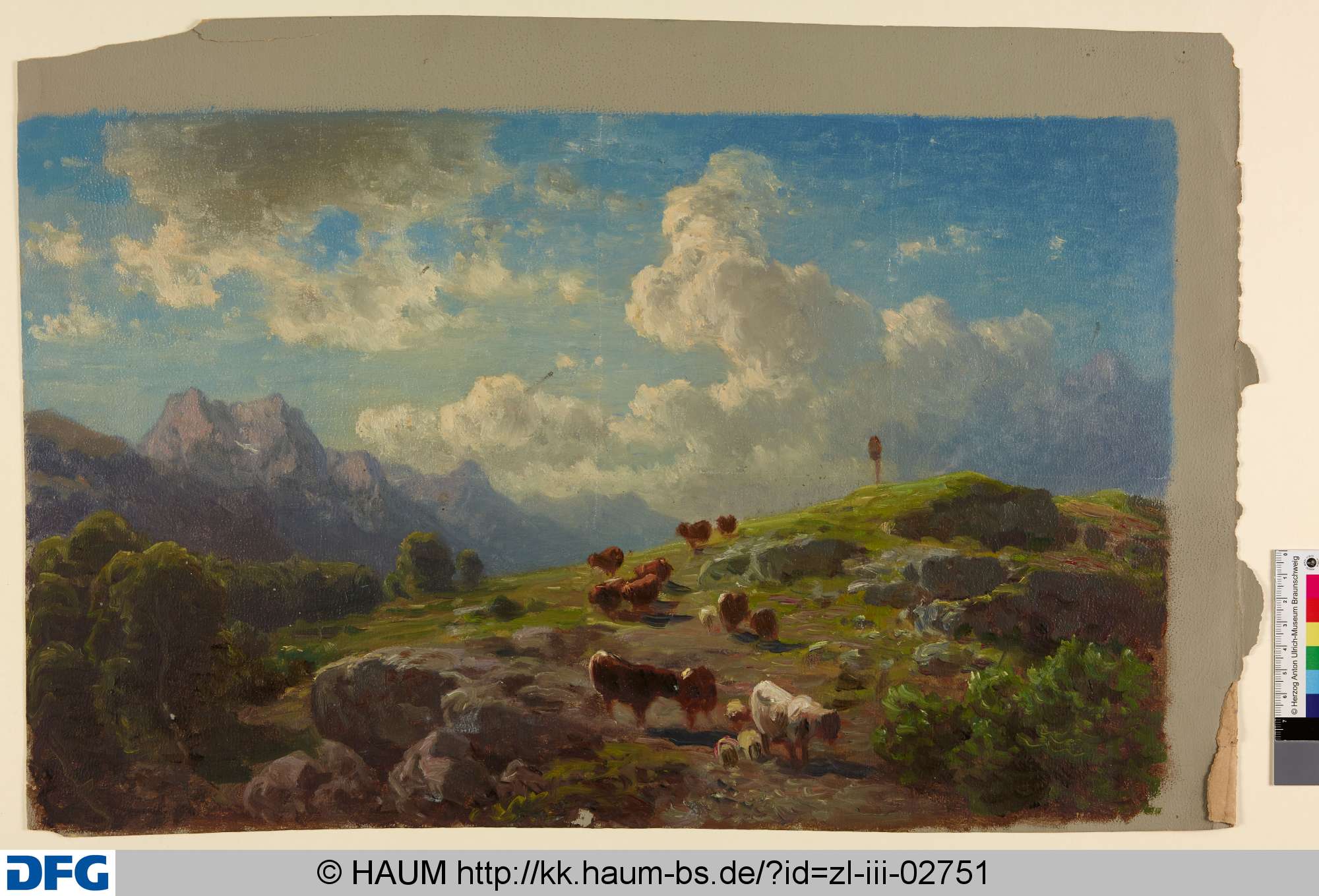 Landschaft mit Rindern, Adolf Nickol, 1844–1905