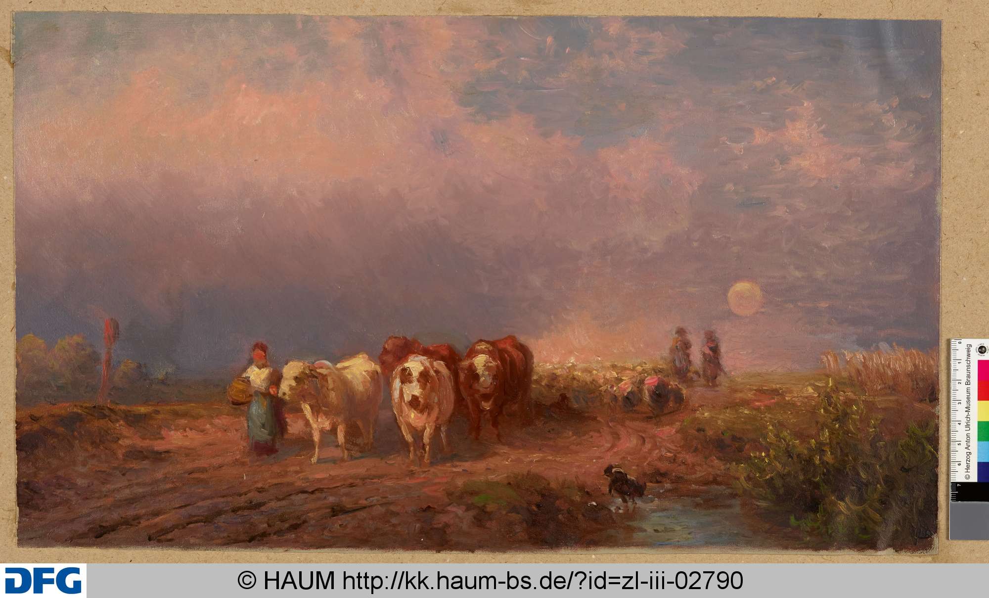 Hirten mit Schafherde und Rindern, Adolf Nickol, 1844–1905
