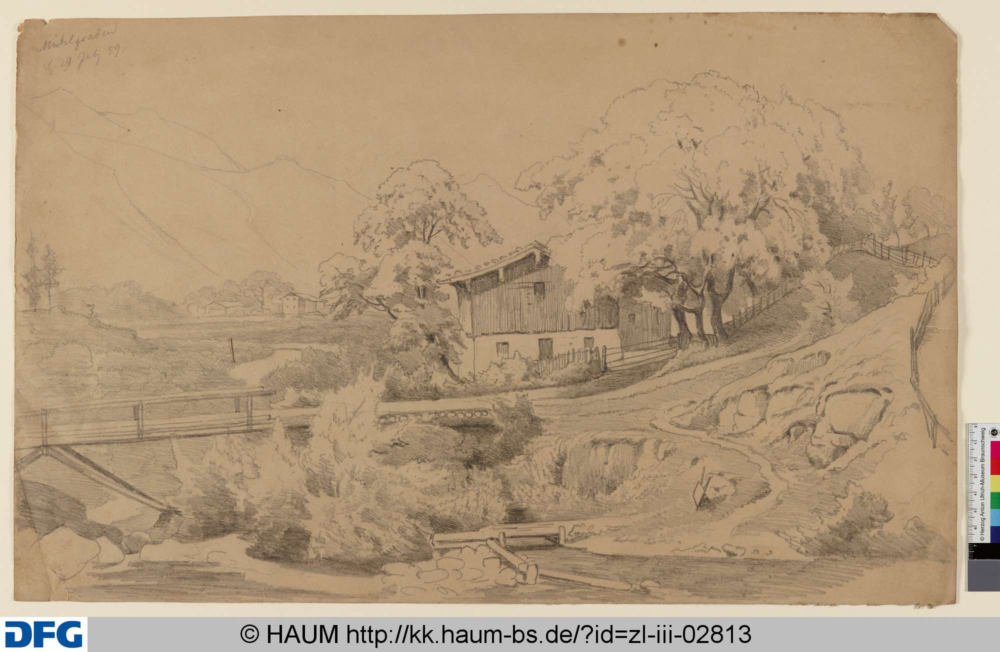 Alm bei Mühlgraben, Adolf Nickol, 1859