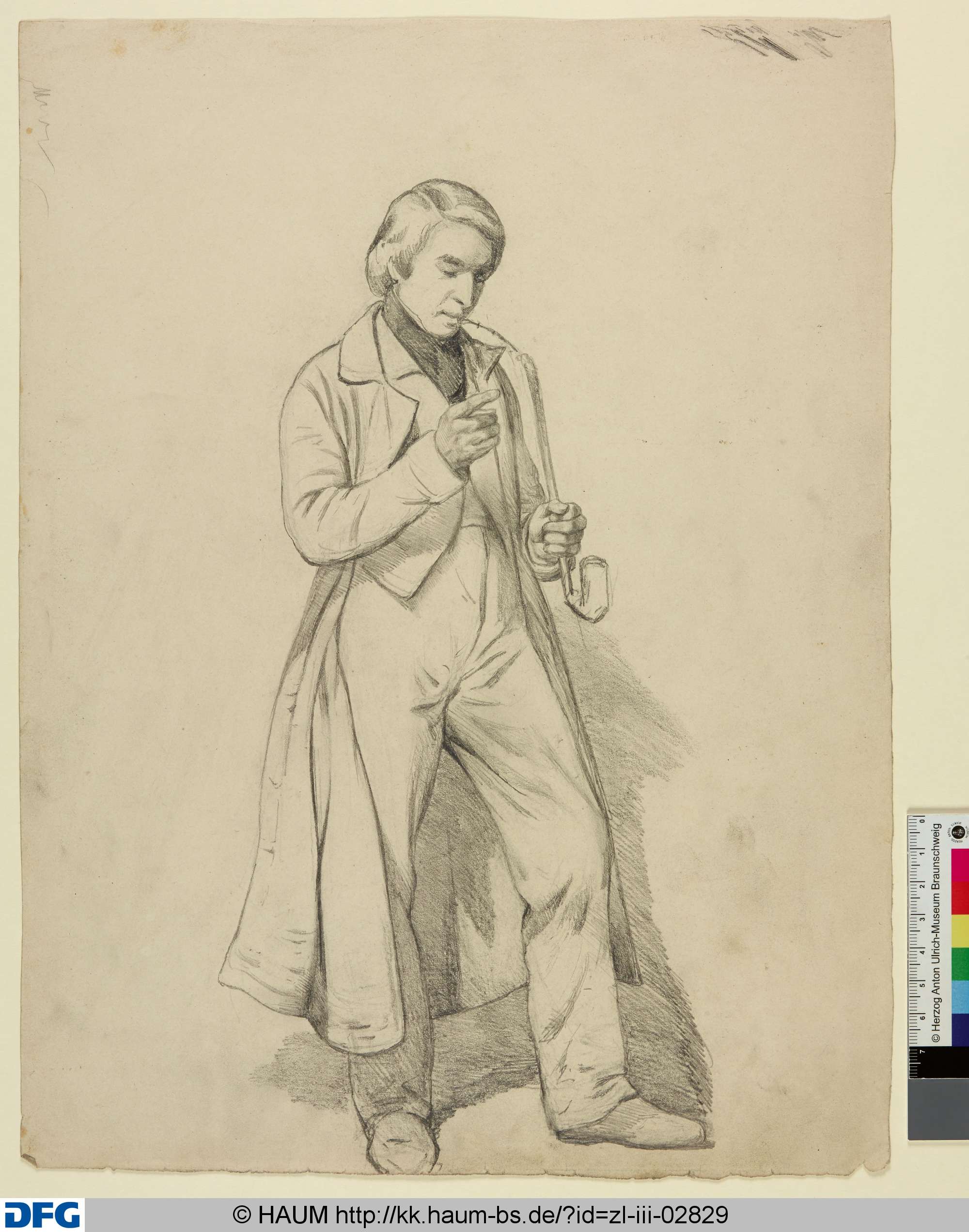 Stehender Mann mit Pfeife, Adolf Nickol, 1844–1905