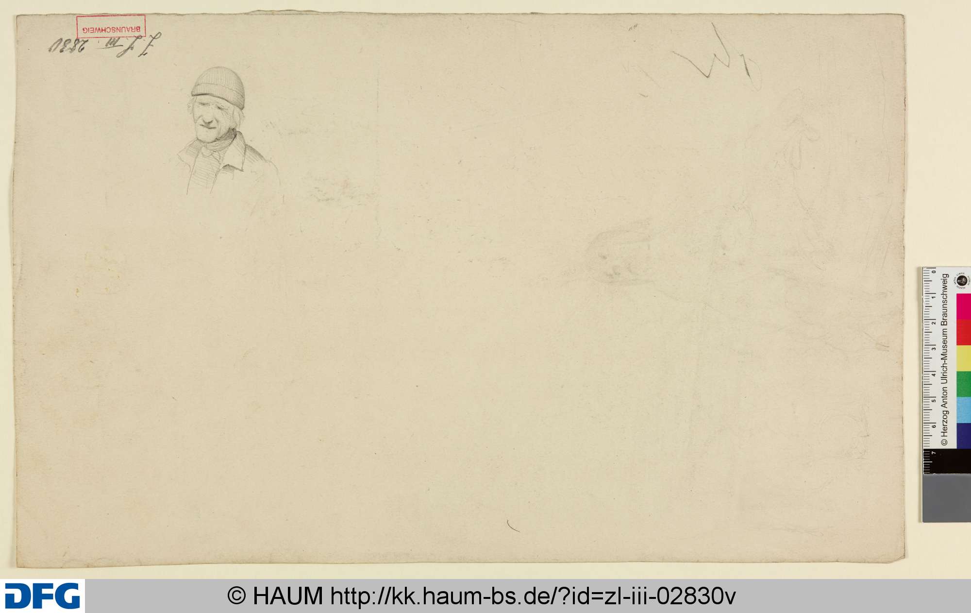Skizze eines Mannes, Adolf Nickol, 1844–1904