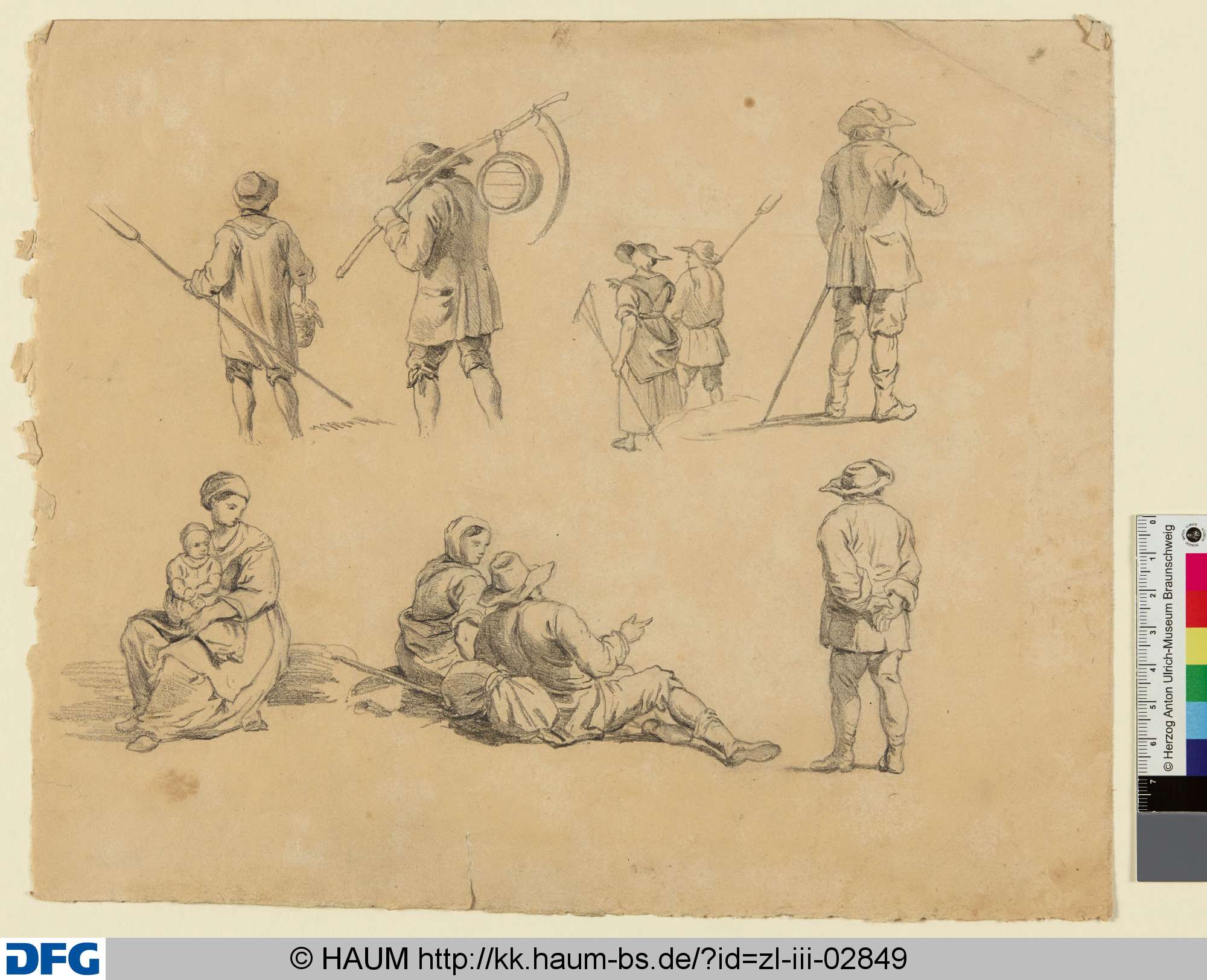 Figurenstudien zu Bauern, Adolf Nickol, 1844–1905
