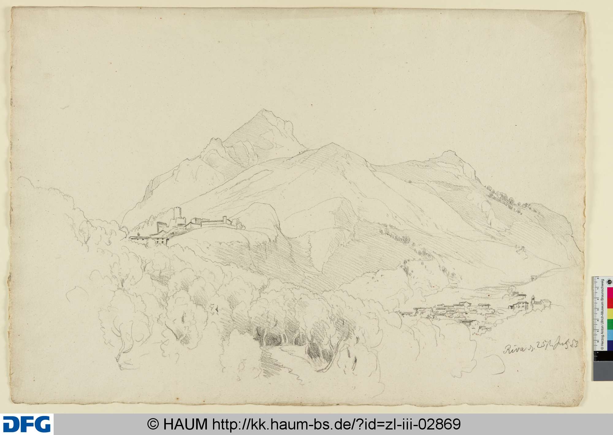 Blick auf Riva del Garda, Adolf Nickol, 1853