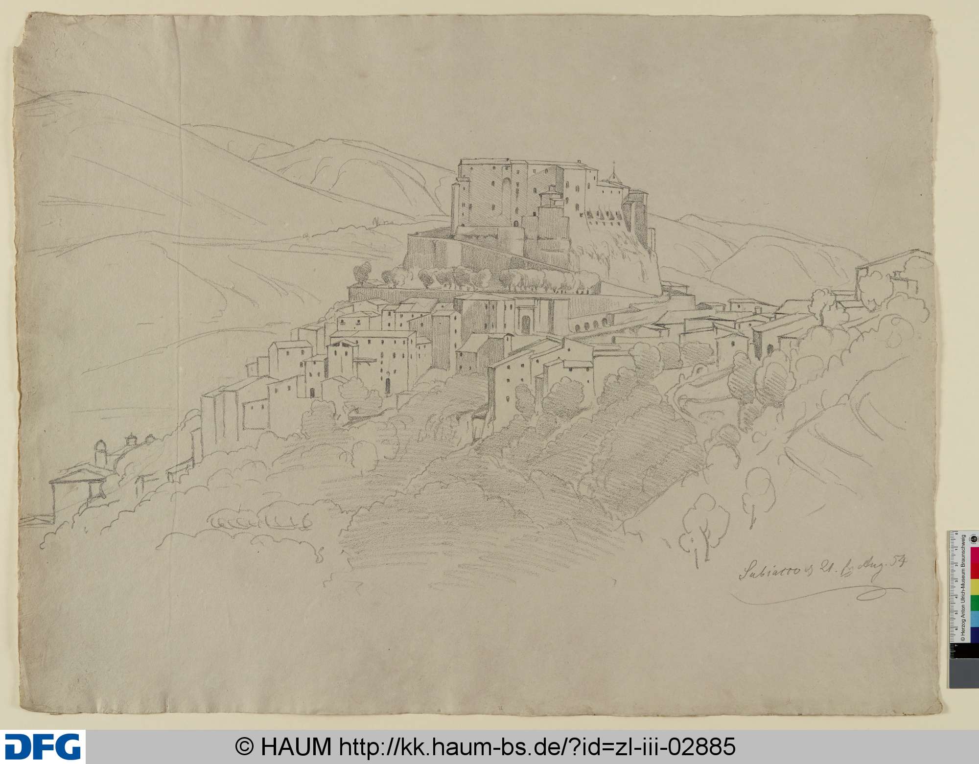 Blick auf Subiaco, Adolf Nickol, 1854