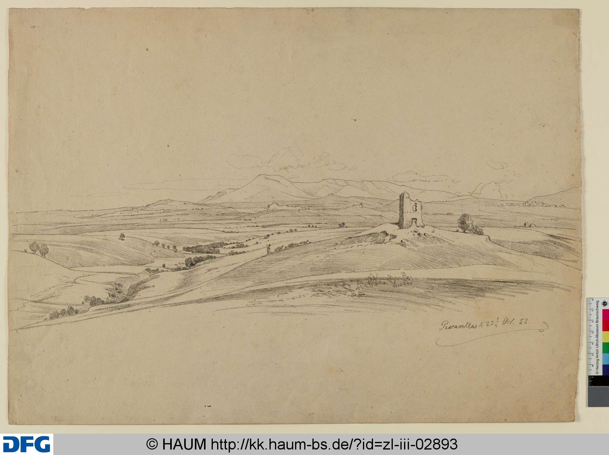 Landschaft bei [Pescarella], Adolf Nickol, 1853