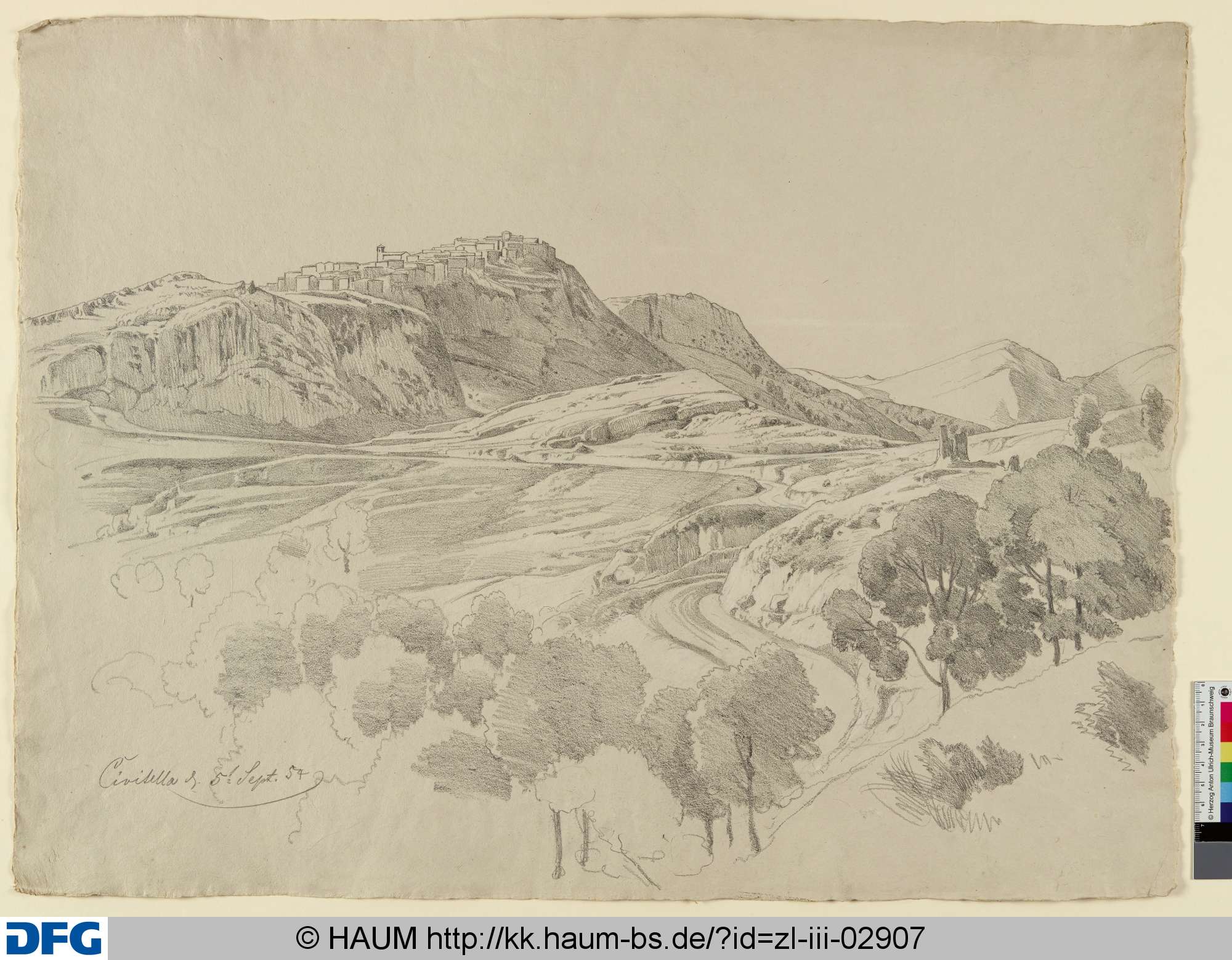 Blick auf Civitella, Adolf Nickol, 1854