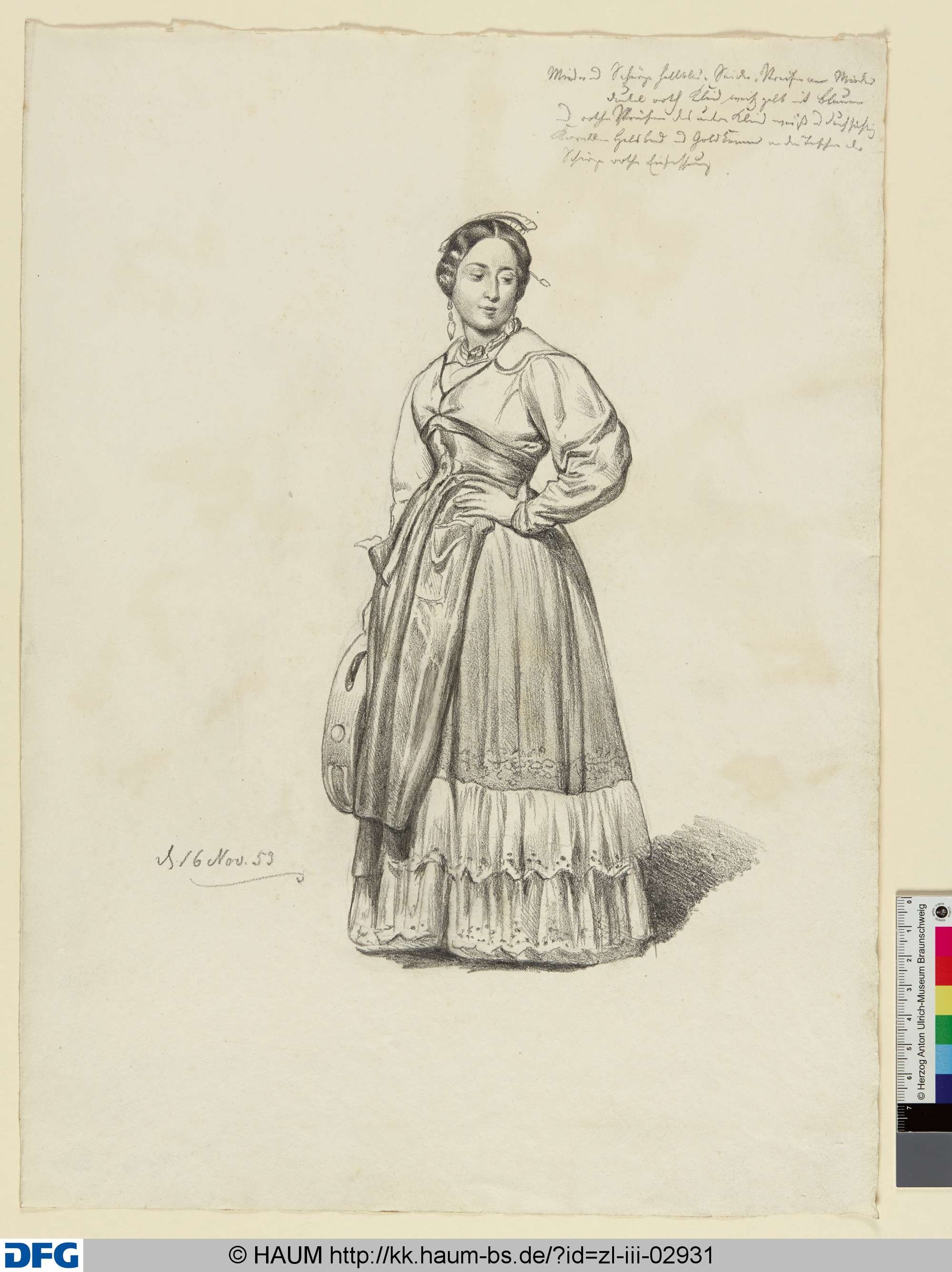 Frau mit Tamburin, Adolf Nickol, 1853