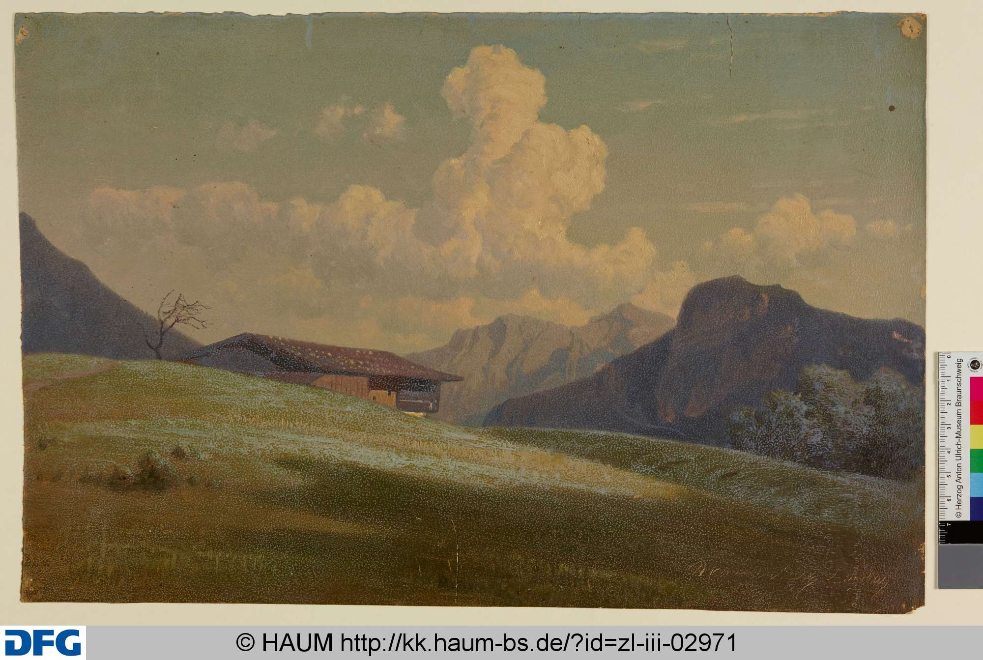 Wieselandschaft mit Alm, Adolf Nickol, 1844–1905