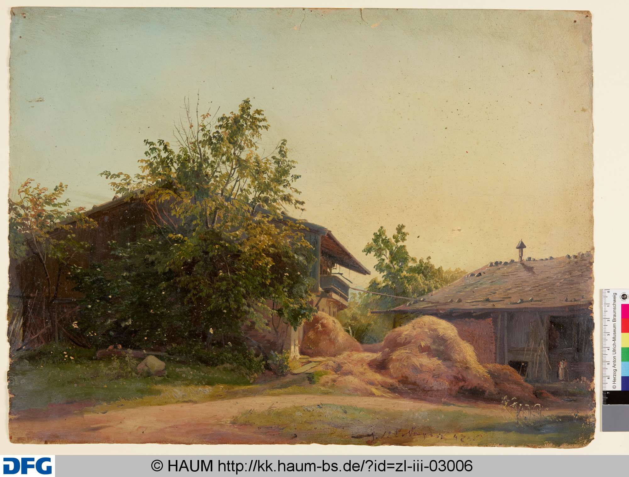 Bauernhof, Adolf Nickol, 1842