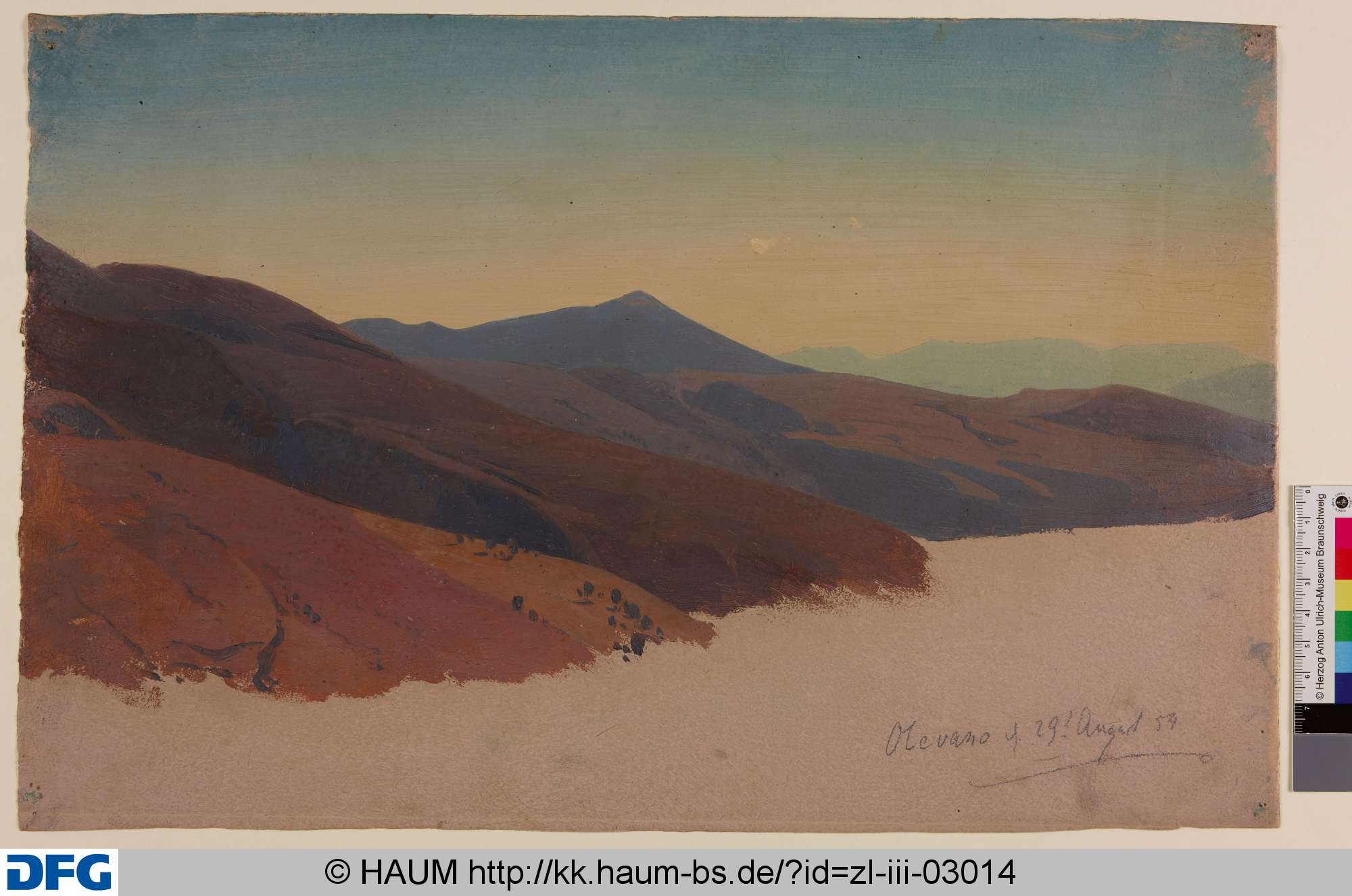 Berge bei Olevano, Adolf Nickol, 1854