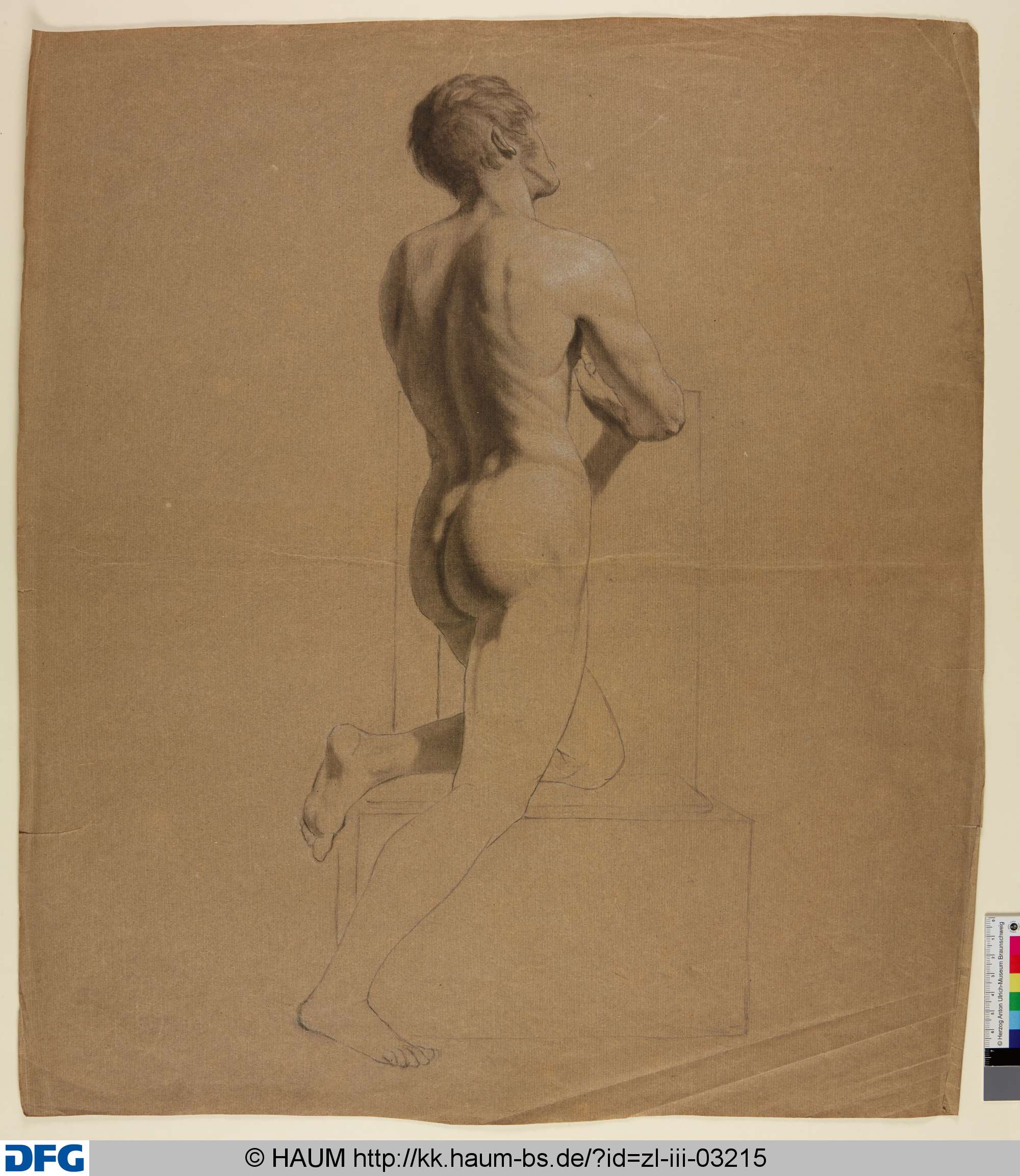 Stehender männlicher Akt von Hinten, Christian Tunica, 1815–1868