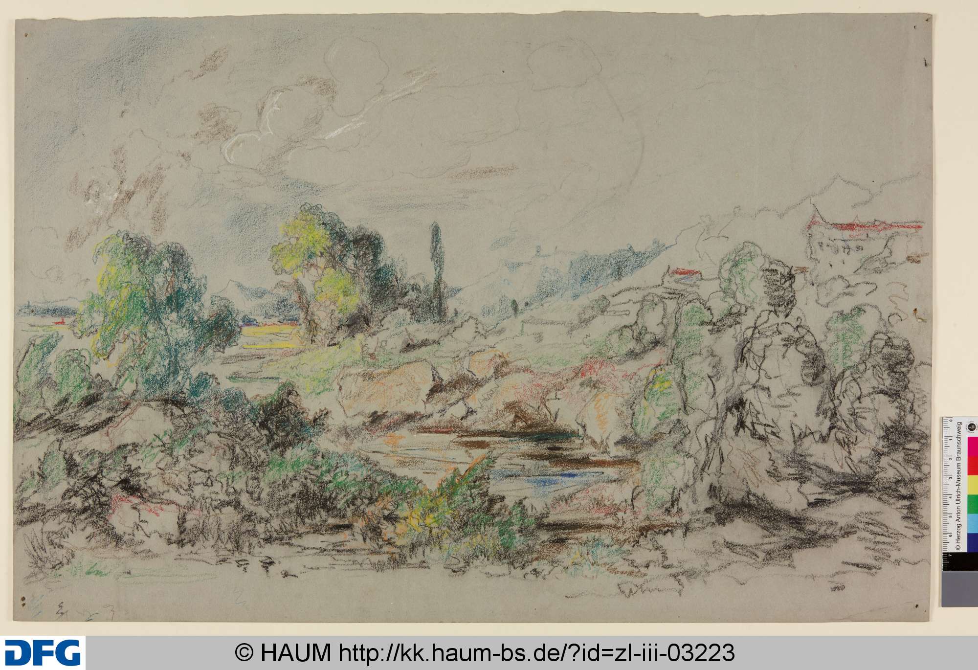 Landschaft mit See und Bäumen, Christian Tunica, 1815–1868