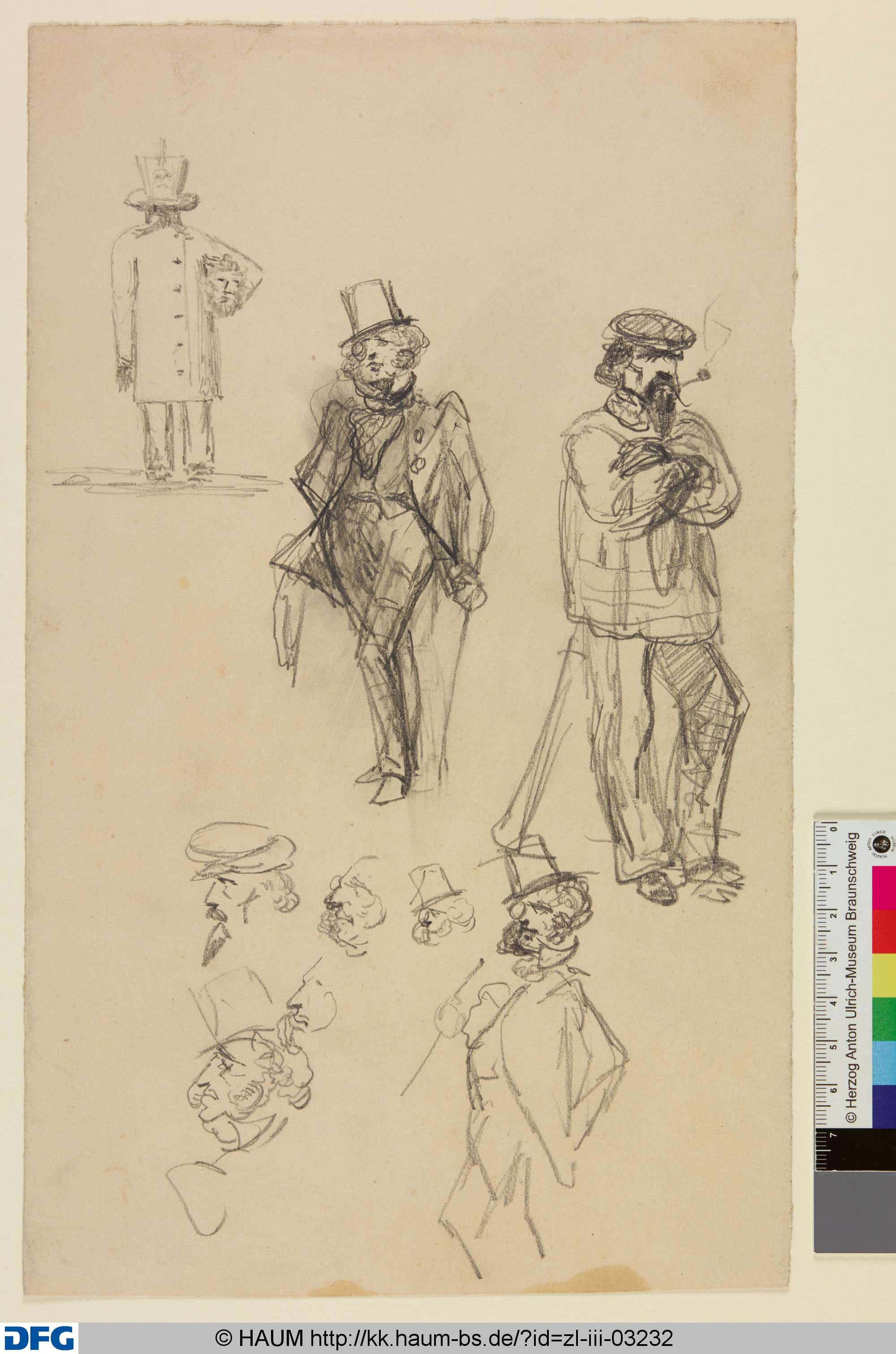 Figurenstudien, Christian Tunica, 1815–1868