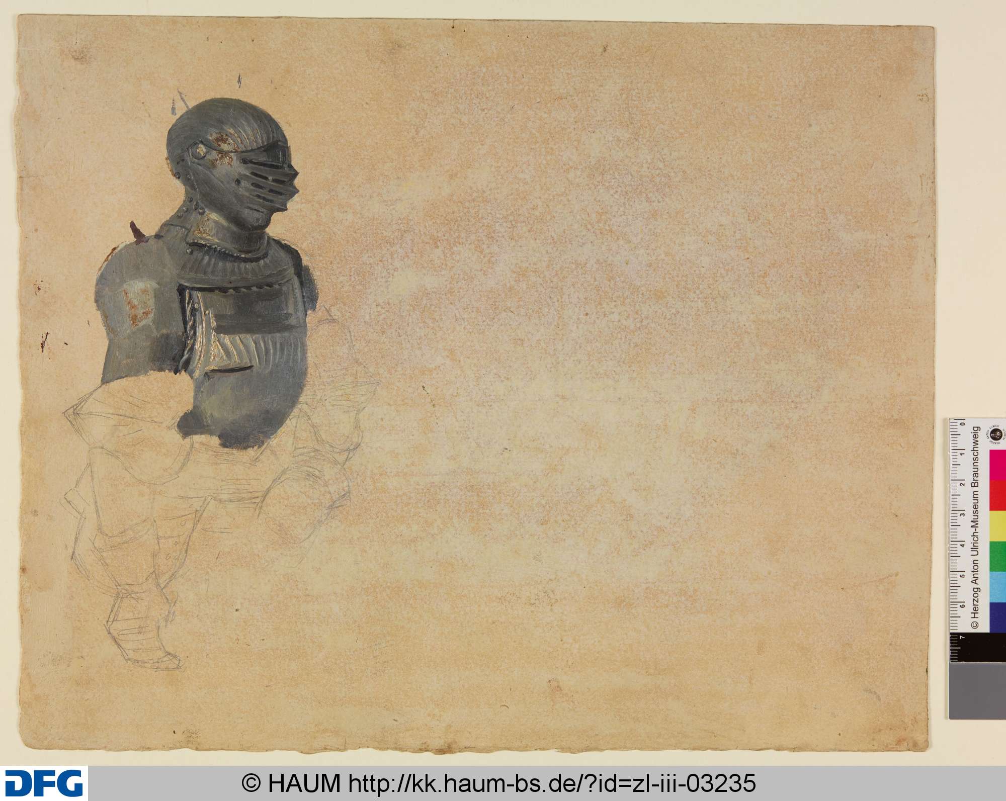 Studie zu einer Ritterrüstung, Christian Tunica, 1815–1868
