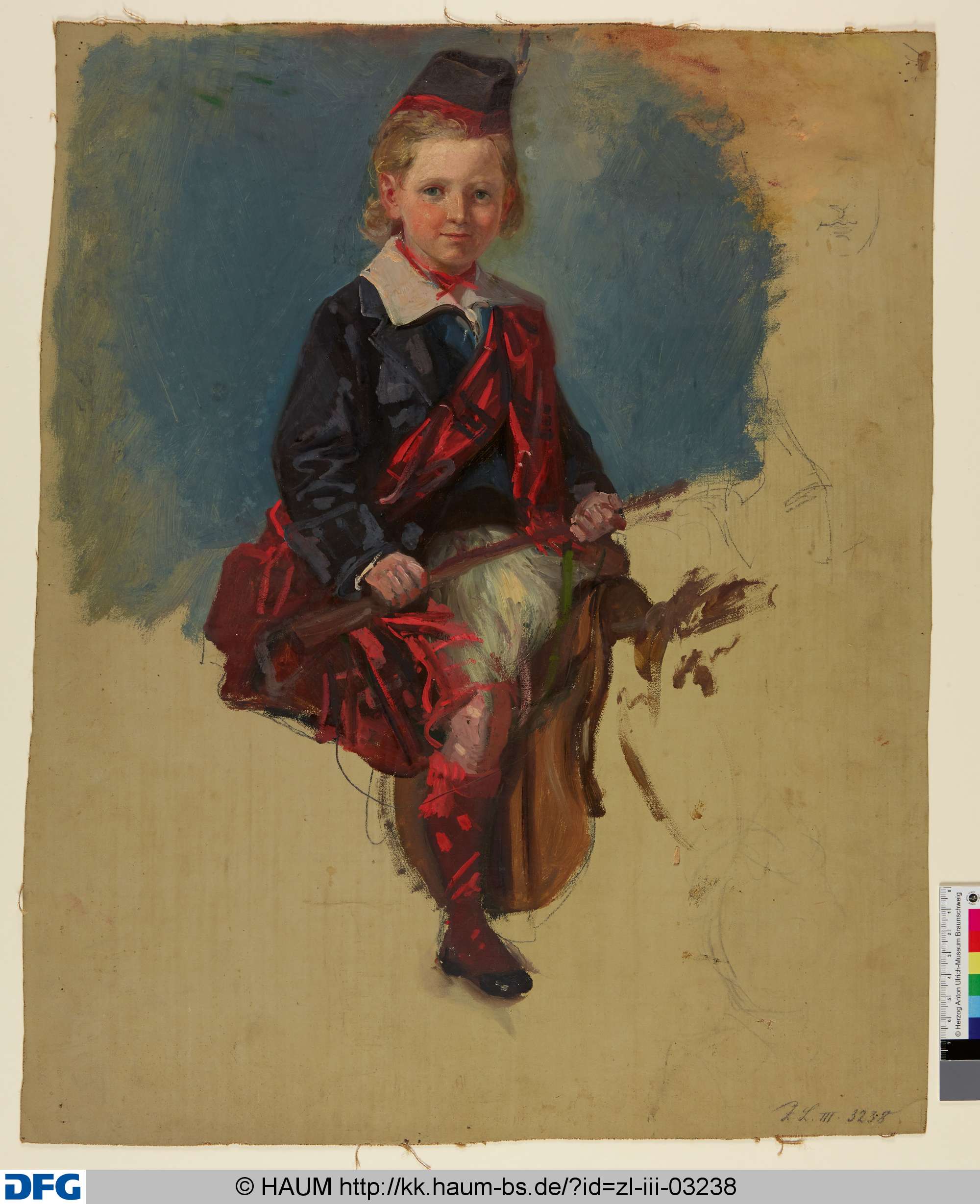 Studie zu einem reitenden Jungen, Christian Tunica, 1815–1868