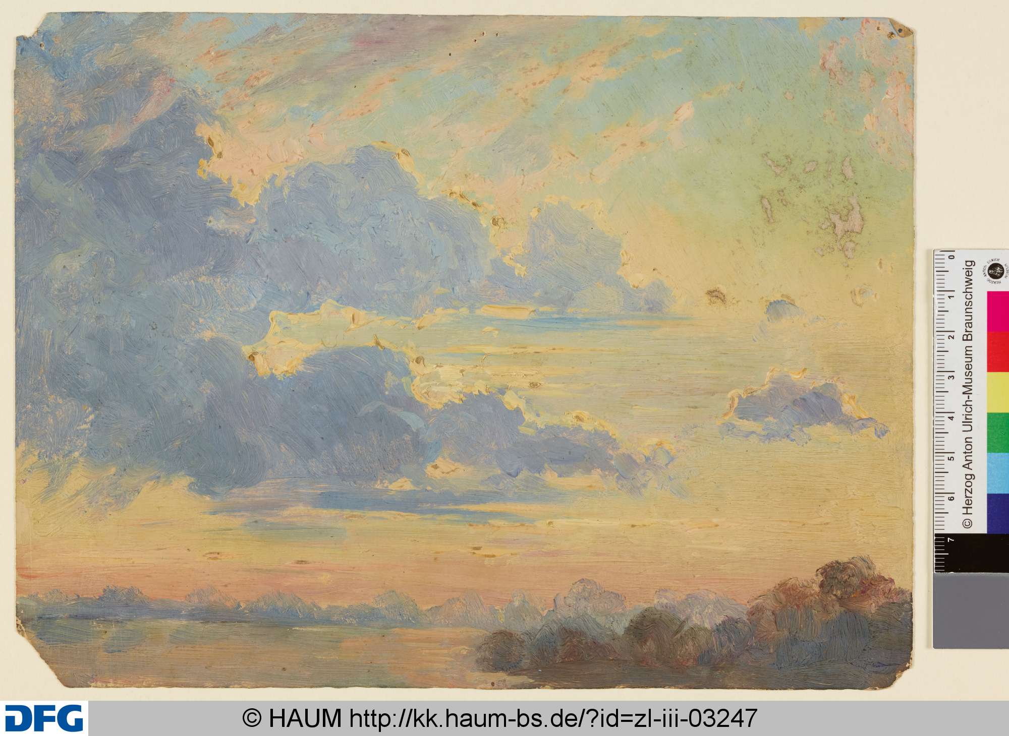 Bewölkter Himmel, Christian Tunica, 1815–1868