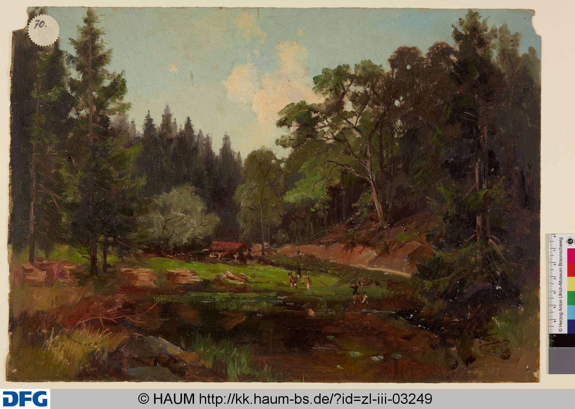 See inmitten einer Gebirgslandschaft, Christian Tunica, 1877