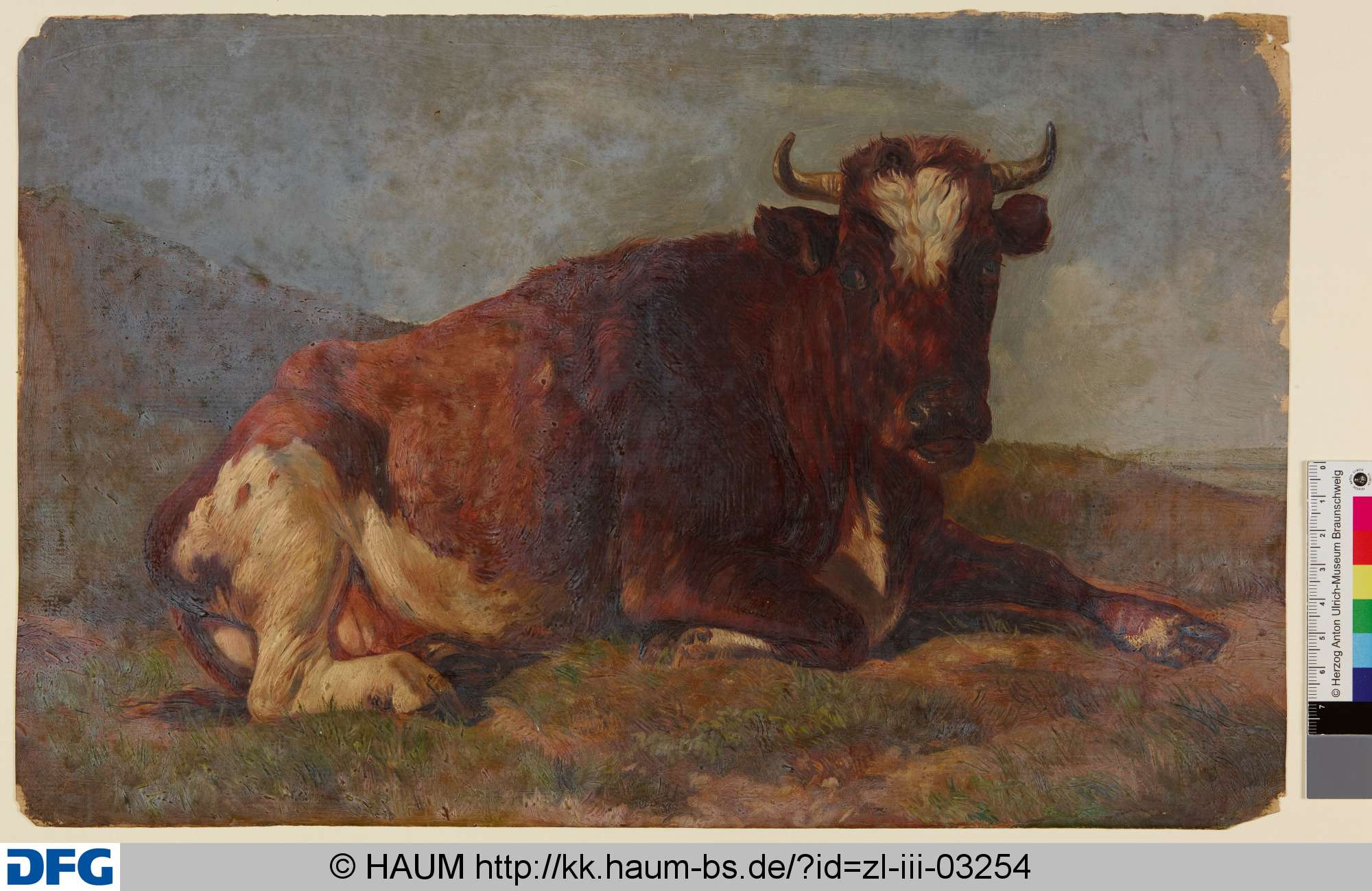 Liegende Kuh von der Seite, Christian Tunica, 1815–1868