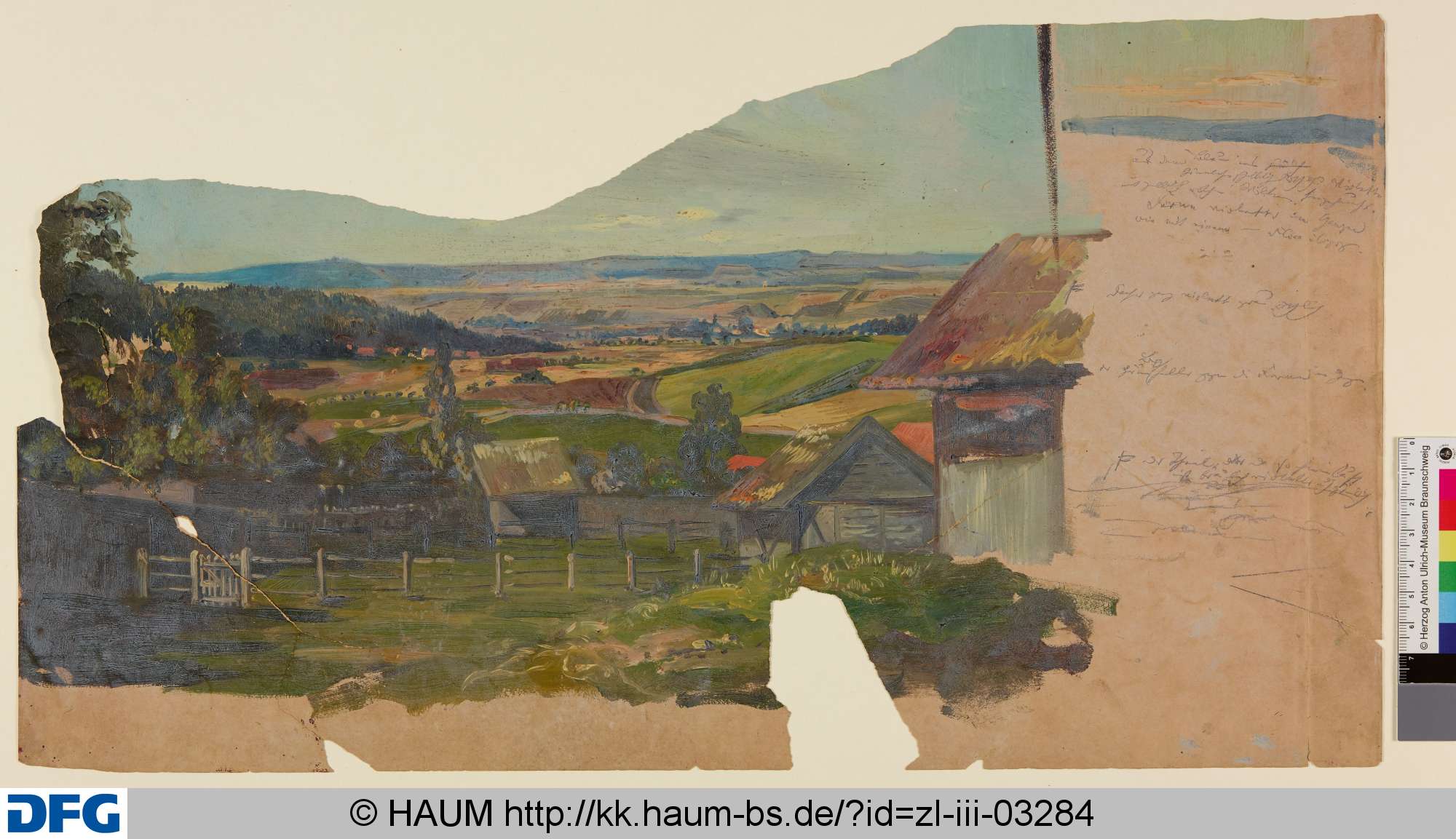 Landschaft mit Wiesen, Feldern und Wäldern, Christian Tunica, 1815–1868