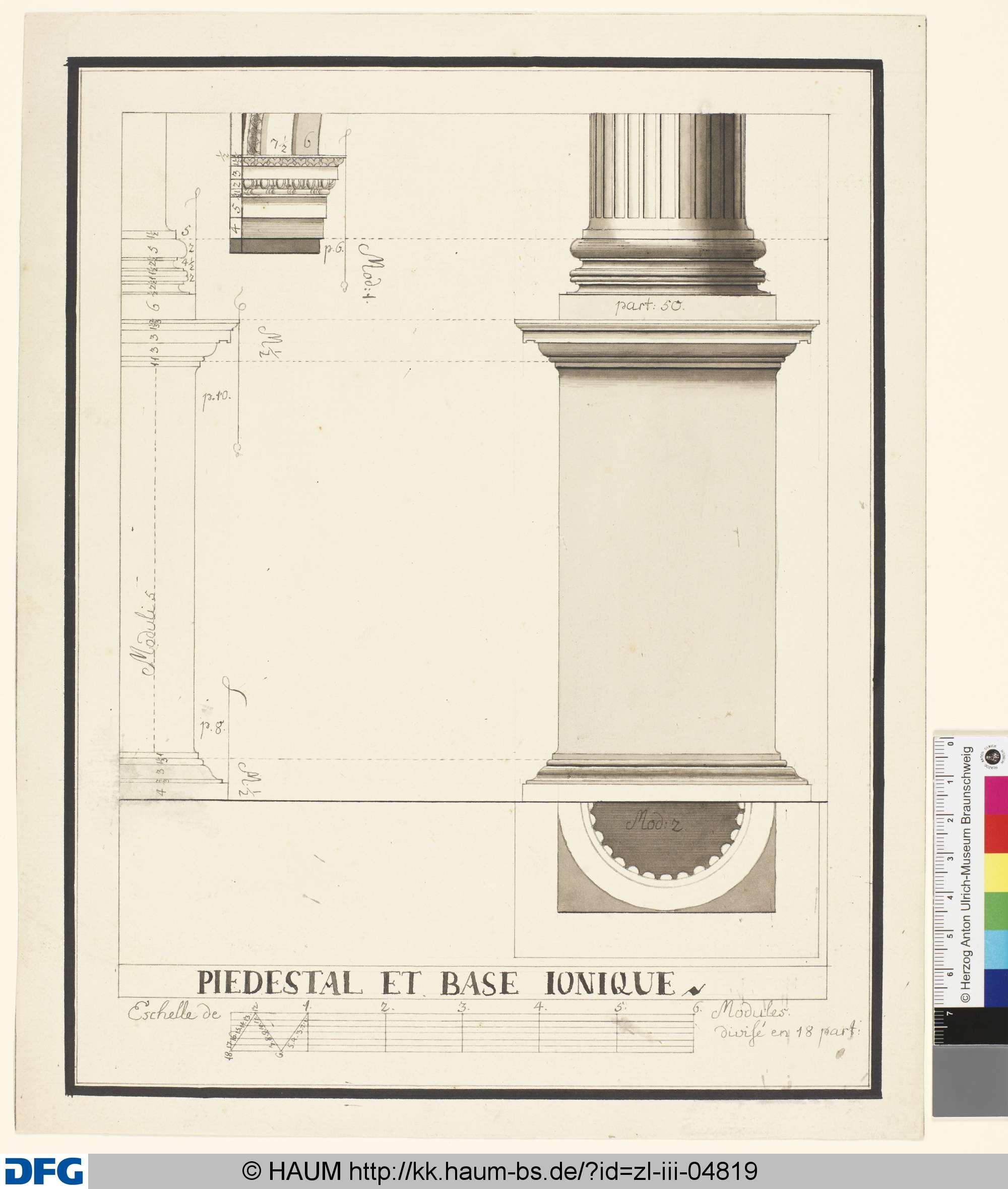 PIEDESTAL ET BASE IONIQUE., Johann Wilhelm Meil, 1753–1805
