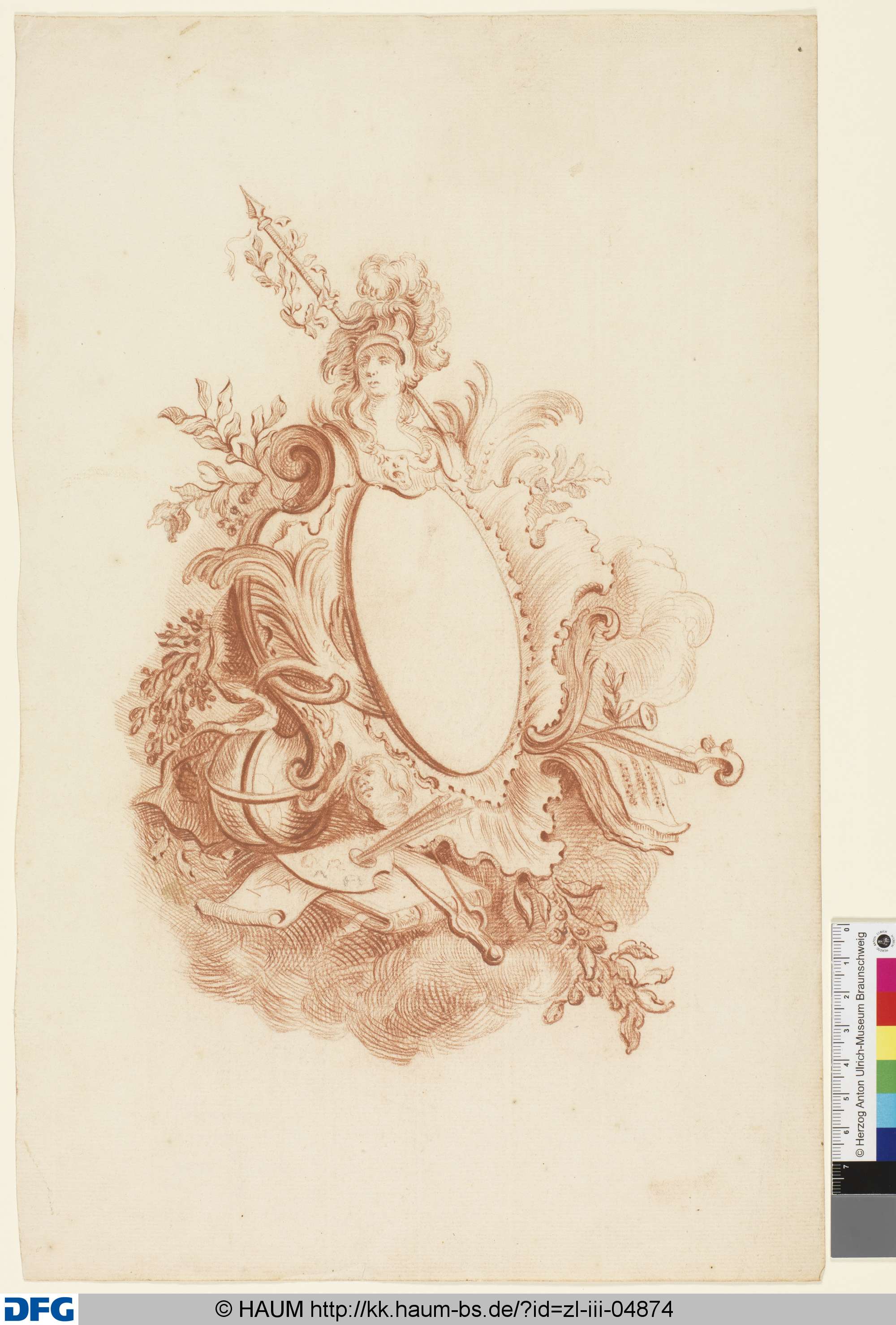 Pallas mit Emblemen, Carl Friedrich Lieberkühn, 1755–1800
