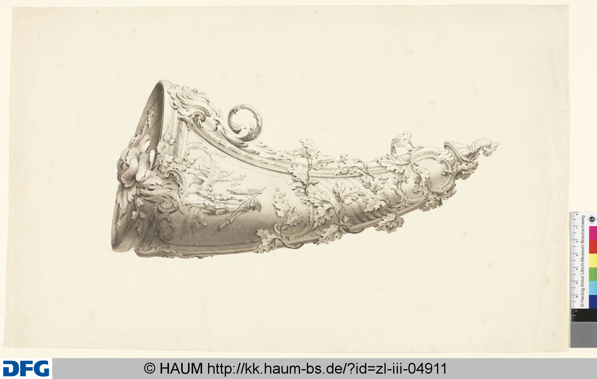 Pulverhorn, Johann Wilhelm Meil, 1761